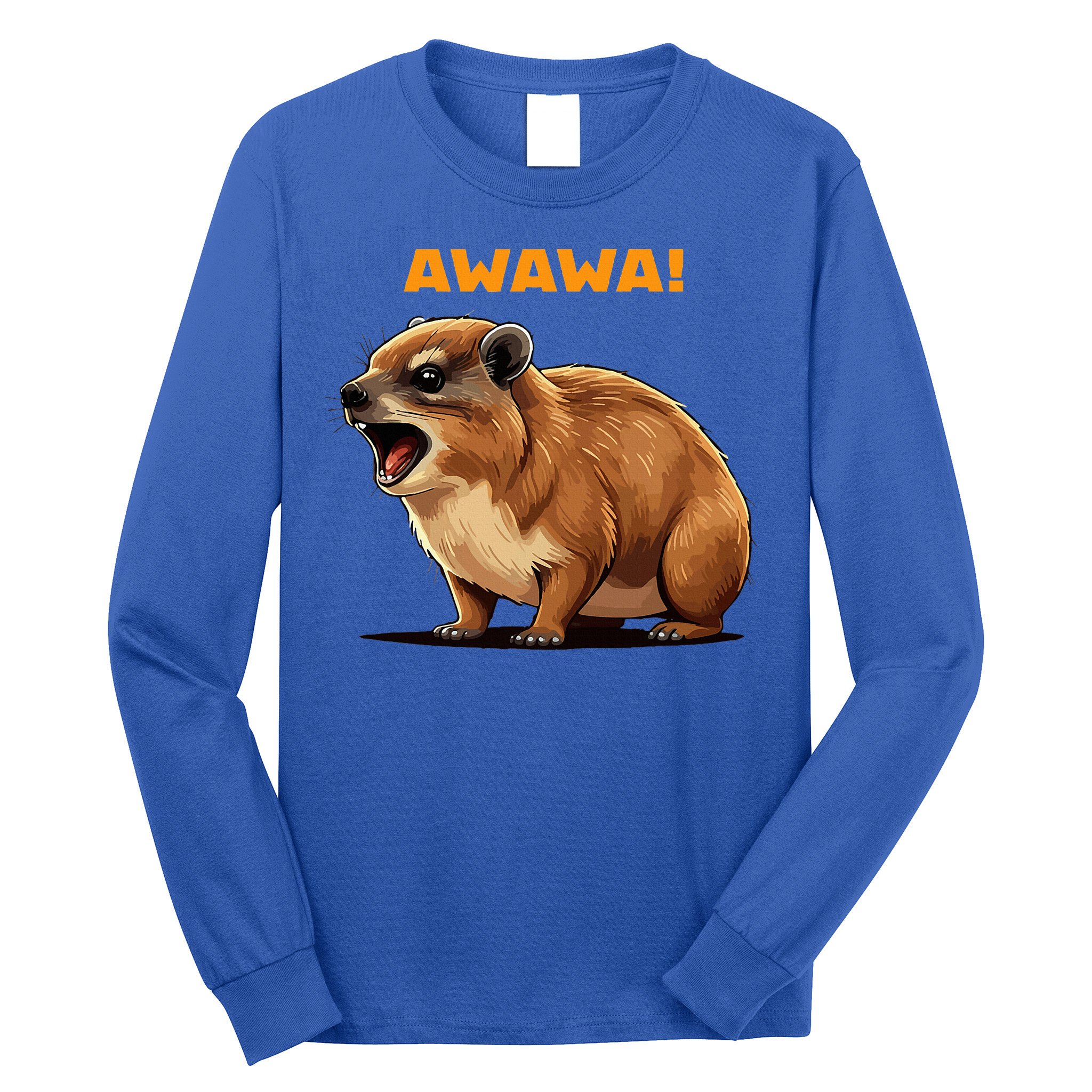 Rock Hyrax Lover Awawa Funny Groundhog Dassie Long Sleeve Shirt
