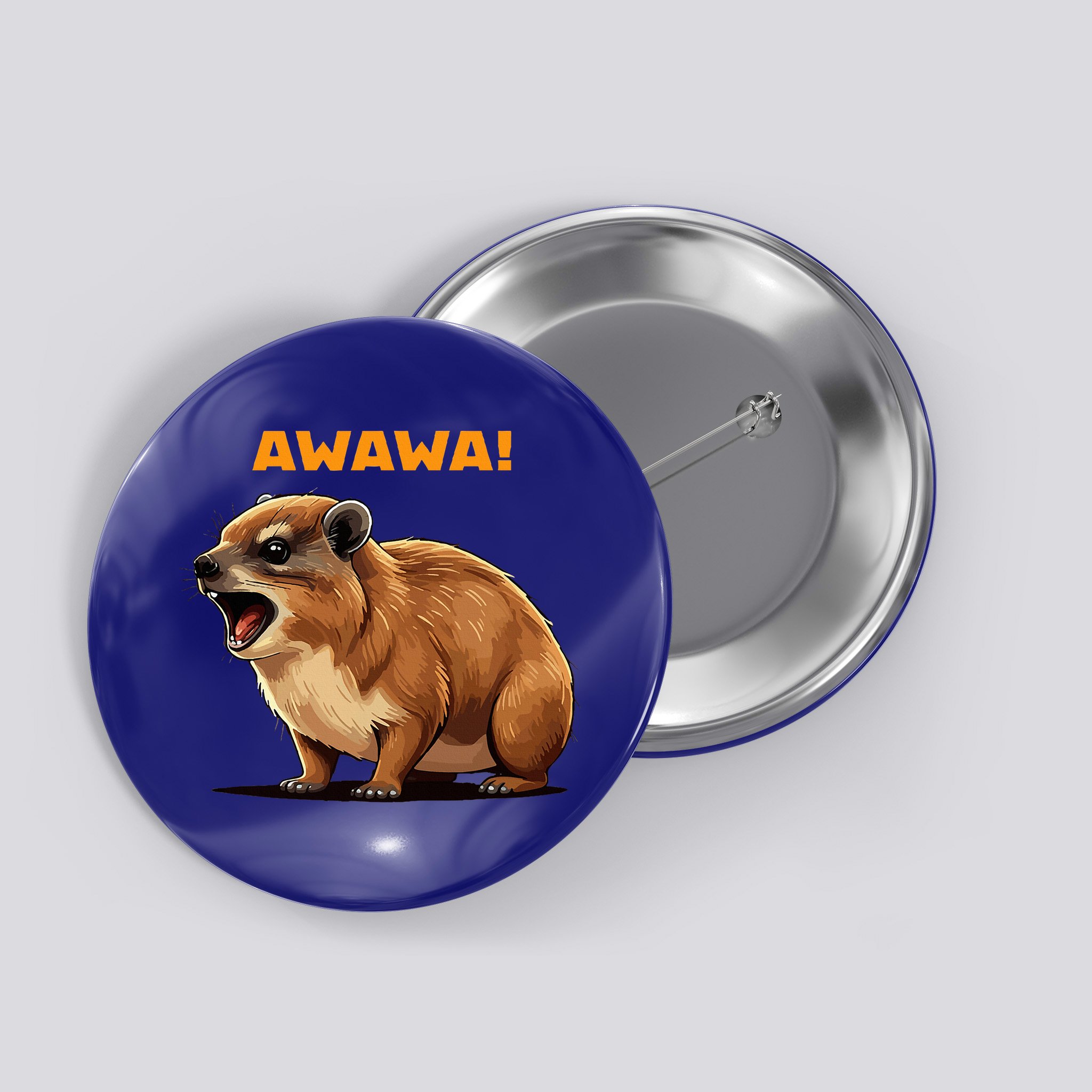 Rock Hyrax Lover Awawa Funny Groundhog Dassie Button