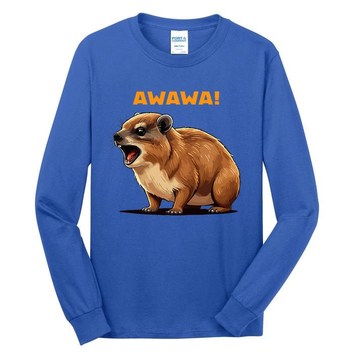 Rock Hyrax Lover Awawa Funny Groundhog Dassie Tall Long Sleeve T-Shirt