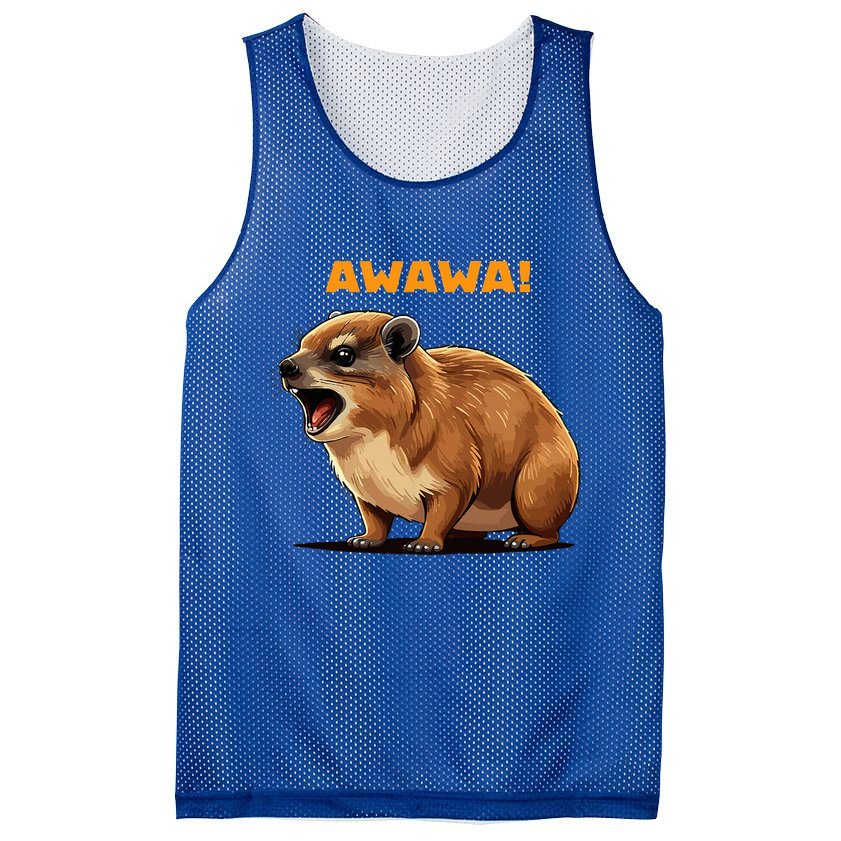 Rock Hyrax Lover Awawa Funny Groundhog Dassie Mesh Reversible Basketball Jersey Tank