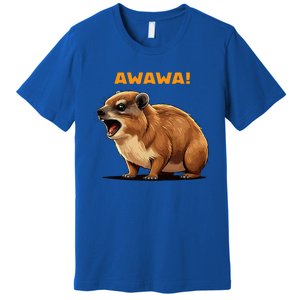 Rock Hyrax Lover Awawa Funny Groundhog Dassie Premium T-Shirt