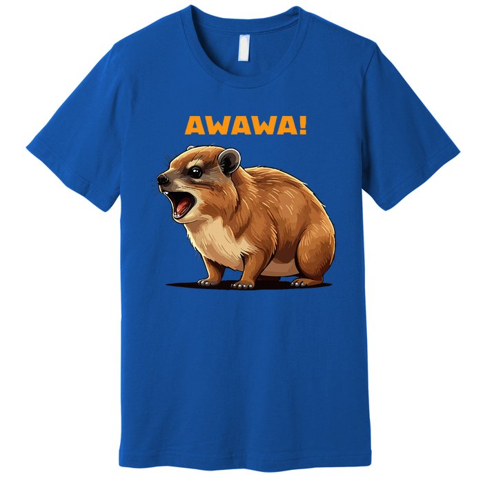 Rock Hyrax Lover Awawa Funny Groundhog Dassie Premium T-Shirt