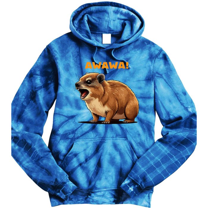 Rock Hyrax Lover Awawa Funny Groundhog Dassie Tie Dye Hoodie