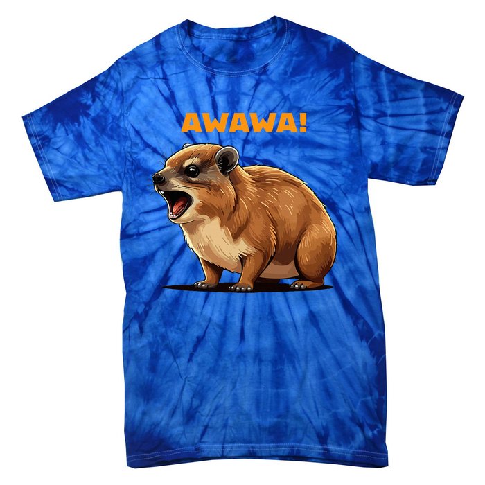 Rock Hyrax Lover Awawa Funny Groundhog Dassie Tie-Dye T-Shirt