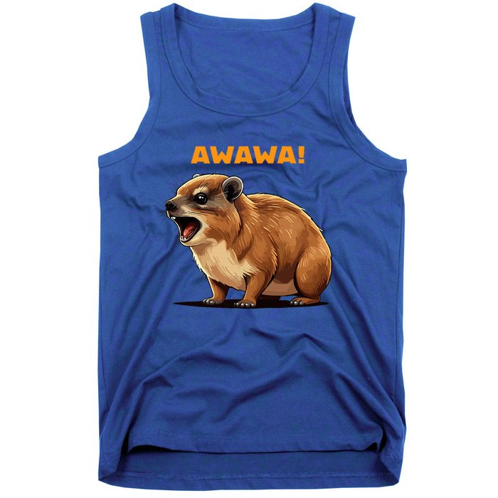 Rock Hyrax Lover Awawa Funny Groundhog Dassie Tank Top