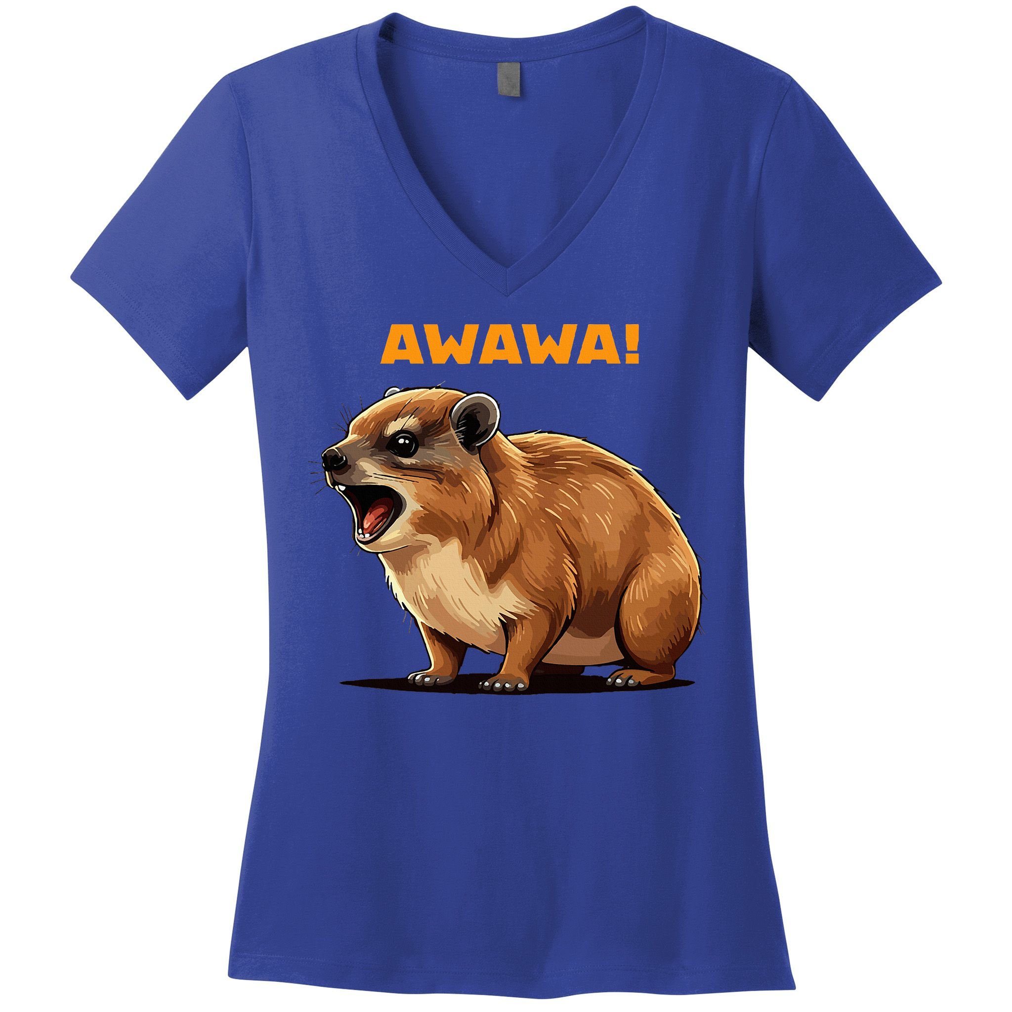 Rock Hyrax Lover Awawa Funny Groundhog Dassie Women's V-Neck T-Shirt