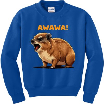 Rock Hyrax Lover Awawa Funny Groundhog Dassie Kids Sweatshirt