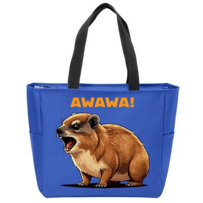 Rock Hyrax Lover Awawa Funny Groundhog Dassie Zip Tote Bag