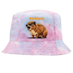 Rock Hyrax Lover Awawa Funny Groundhog Dassie Tie-Dyed Bucket Hat