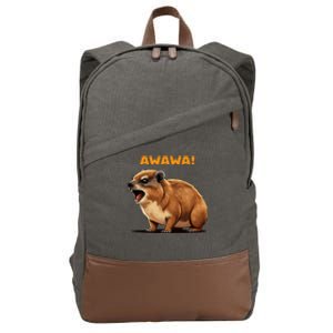 Rock Hyrax Lover Awawa Funny Groundhog Dassie Cotton Canvas Backpack