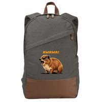 Rock Hyrax Lover Awawa Funny Groundhog Dassie Cotton Canvas Backpack