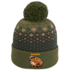 Rock Hyrax Lover Awawa Funny Groundhog Dassie The Baniff Cuffed Pom Beanie