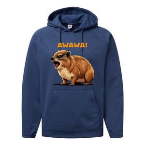 Rock Hyrax Lover Awawa Funny Groundhog Dassie Performance Fleece Hoodie