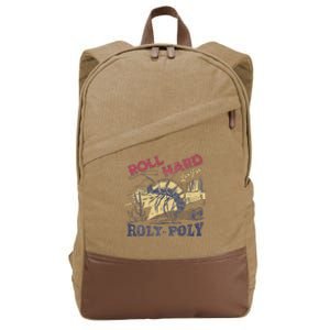 Roll Hard Live Free Roly Poly Wild West Rodeo Cowboy Cotton Canvas Backpack