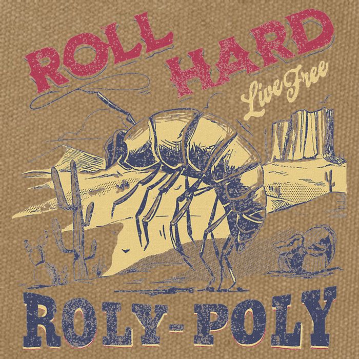 Roll Hard Live Free Roly Poly Wild West Rodeo Cowboy Cotton Canvas Backpack