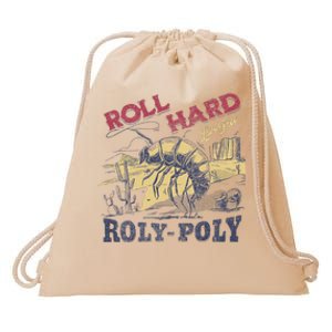 Roll Hard Live Free Roly Poly Wild West Rodeo Cowboy Drawstring Bag