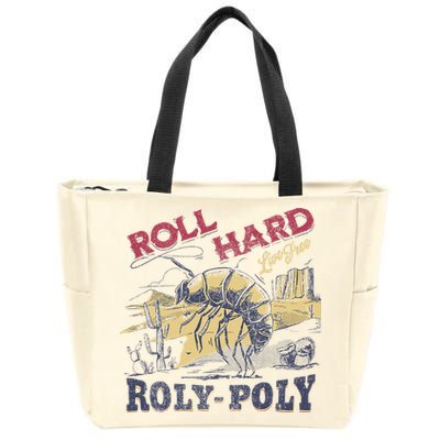 Roll Hard Live Free Roly Poly Wild West Rodeo Cowboy Zip Tote Bag