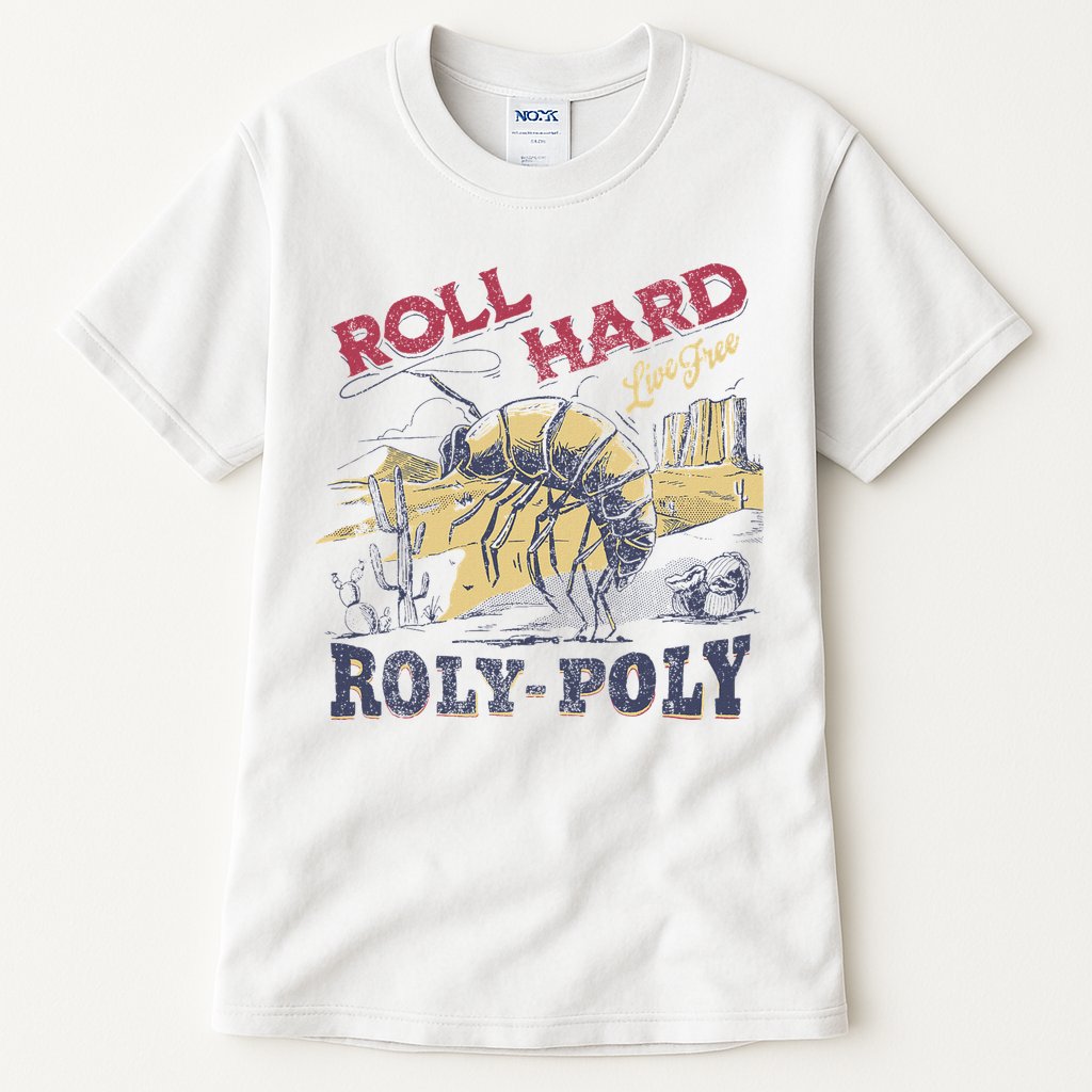 Roll Hard Live Free Roly Poly Wild West Rodeo Cowboy Tall T-Shirt