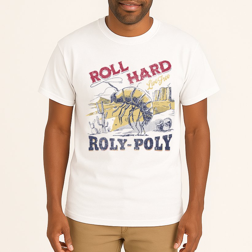 Roll Hard Live Free Roly Poly Wild West Rodeo Cowboy Tall T-Shirt
