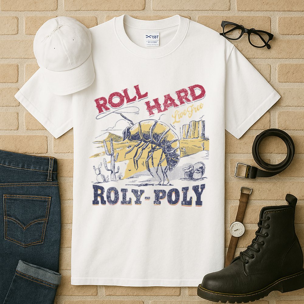 Roll Hard Live Free Roly Poly Wild West Rodeo Cowboy Tall T-Shirt