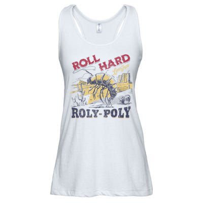 Roll Hard Live Free Roly Poly Wild West Rodeo Cowboy Ladies Essential Flowy Tank