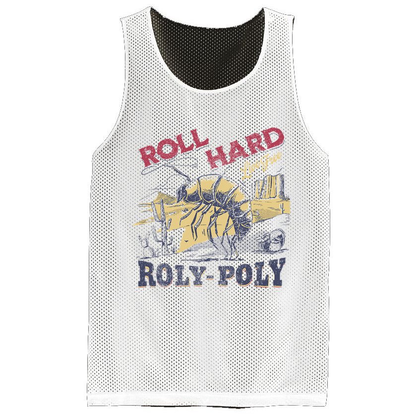 Roll Hard Live Free Roly Poly Wild West Rodeo Cowboy Mesh Reversible Basketball Jersey Tank
