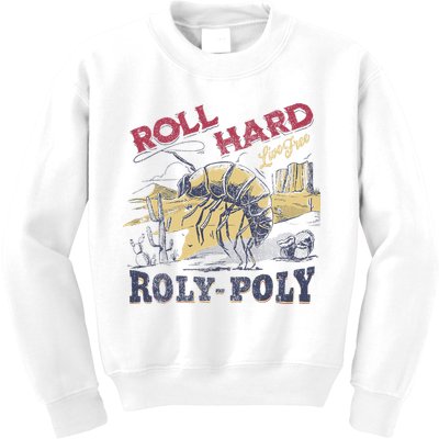 Roll Hard Live Free Roly Poly Wild West Rodeo Cowboy Kids Sweatshirt