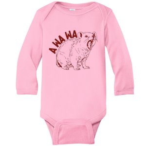 Rock Hyrax Lover Awawa Funny Groundhog Dassi Baby Long Sleeve Bodysuit