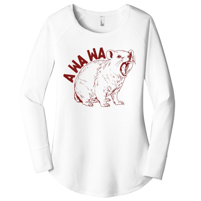 Rock Hyrax Lover Awawa Funny Groundhog Dassi Women's Perfect Tri Tunic Long Sleeve Shirt