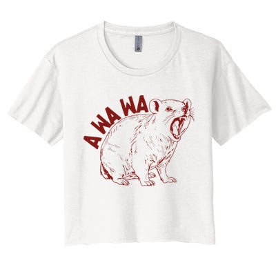 Rock Hyrax Lover Awawa Funny Groundhog Dassi Women's Crop Top Tee
