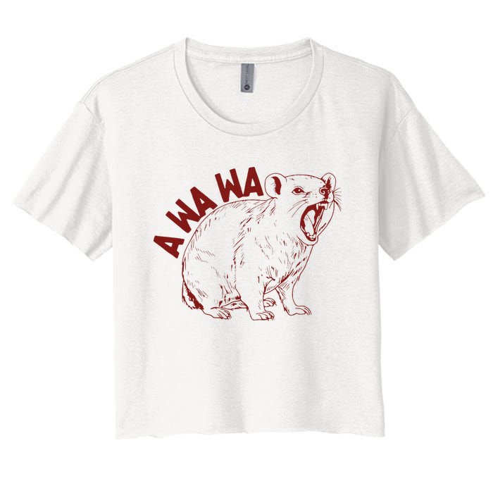 Rock Hyrax Lover Awawa Funny Groundhog Dassi Women's Crop Top Tee