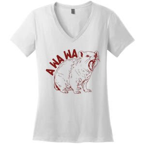 Rock Hyrax Lover Awawa Funny Groundhog Dassi Women's V-Neck T-Shirt