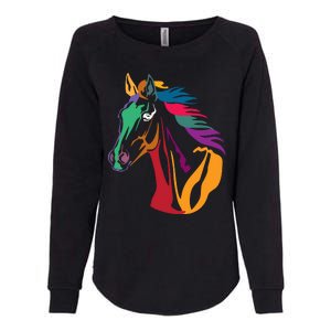 Rainbow Horse Lover Cute Womens California Wash Sweatshirt