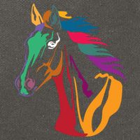 Rainbow Horse Lover Cute Cotton Canvas Backpack