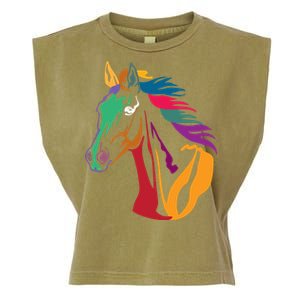 Rainbow Horse Lover Cute Garment-Dyed Women's Muscle Tee