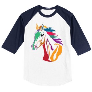 Rainbow Horse Lover Cute Baseball Sleeve Shirt