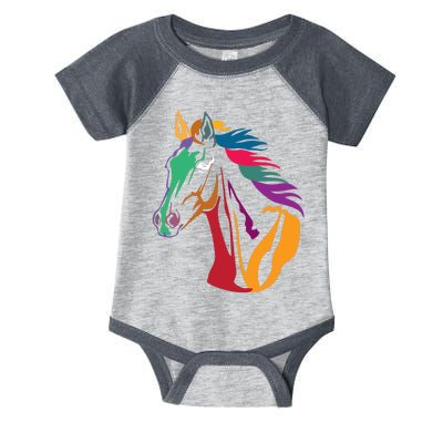 Rainbow Horse Lover Cute Infant Baby Jersey Bodysuit