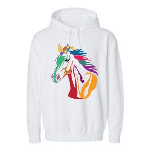 Rainbow Horse Lover Cute Garment-Dyed Fleece Hoodie