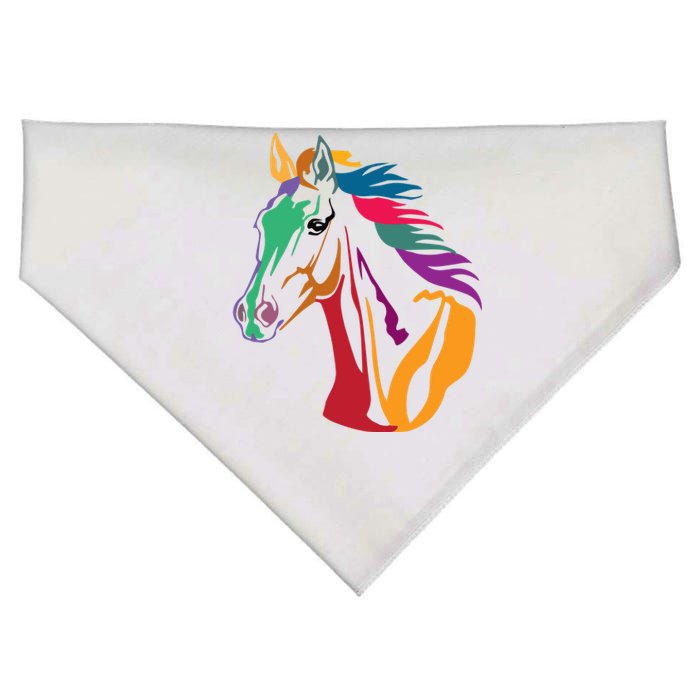 Rainbow Horse Lover Cute USA-Made Doggie Bandana