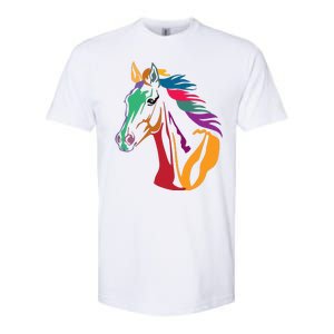 Rainbow Horse Lover Cute Softstyle CVC T-Shirt