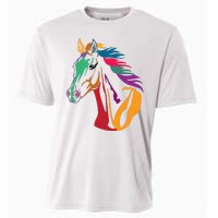 Rainbow Horse Lover Cute Cooling Performance Crew T-Shirt