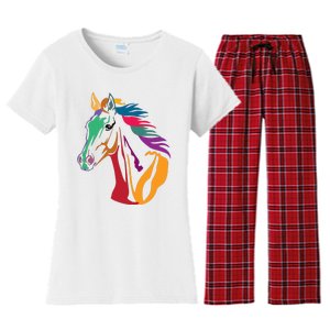 Rainbow Horse Lover Cute Women's Flannel Pajama Set