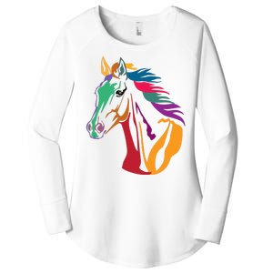 Rainbow Horse Lover Cute Women's Perfect Tri Tunic Long Sleeve Shirt