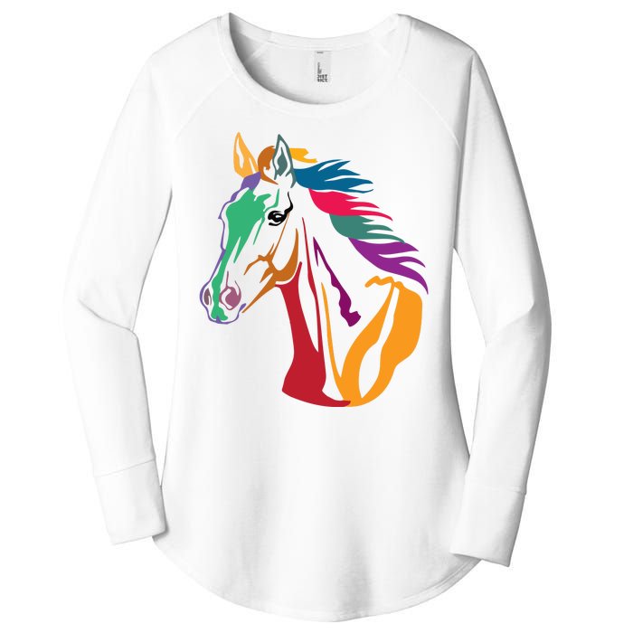 Rainbow Horse Lover Cute Women's Perfect Tri Tunic Long Sleeve Shirt