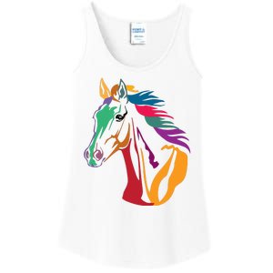 Rainbow Horse Lover Cute Ladies Essential Tank