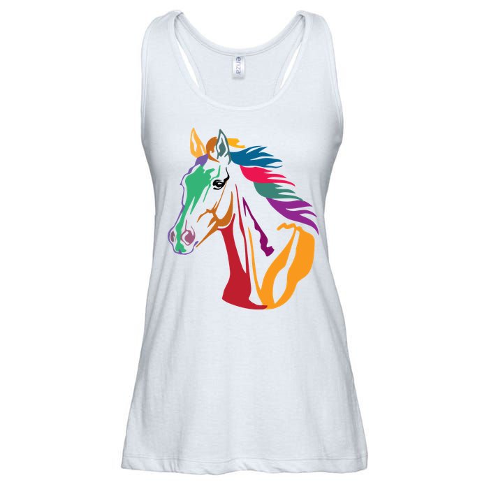 Rainbow Horse Lover Cute Ladies Essential Flowy Tank