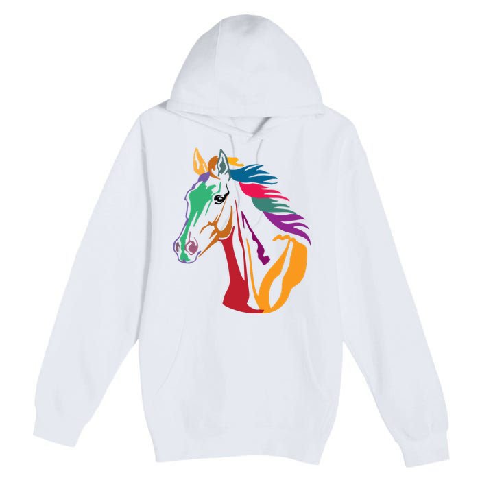 Rainbow Horse Lover Cute Premium Pullover Hoodie