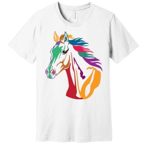 Rainbow Horse Lover Cute Premium T-Shirt