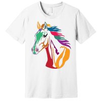 Rainbow Horse Lover Cute Premium T-Shirt