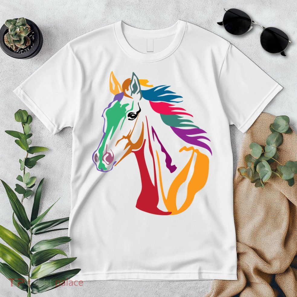 Rainbow Horse Lover Cute Premium T-Shirt